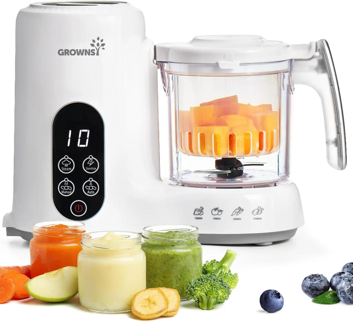 GROWNSY Baby Food Maker One Step Processor Steamer 5800E White New