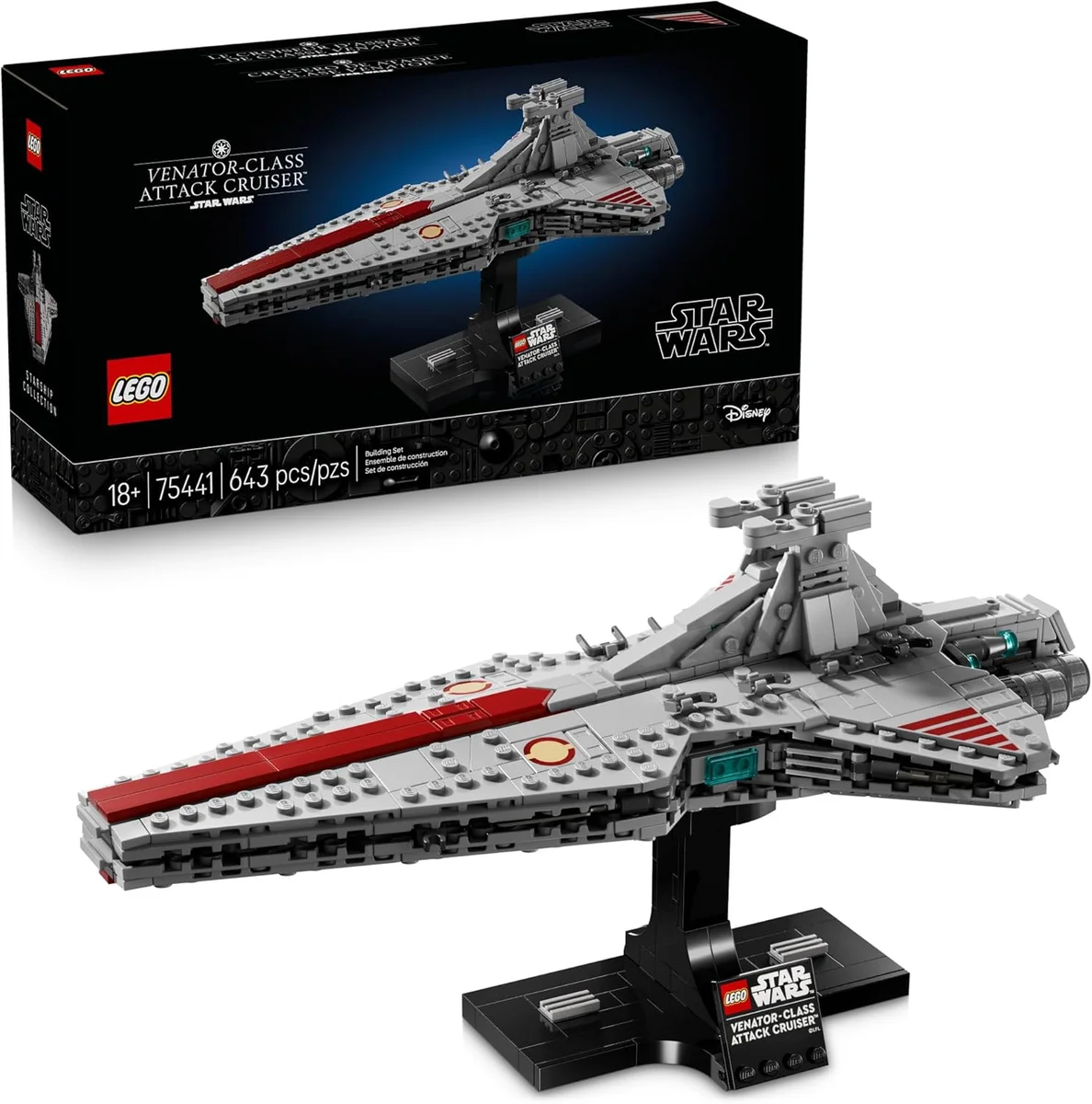 LEGO Star Wars Venator-Class Attack Cruiser Building Set 75441 643 Pieces Multicolor New