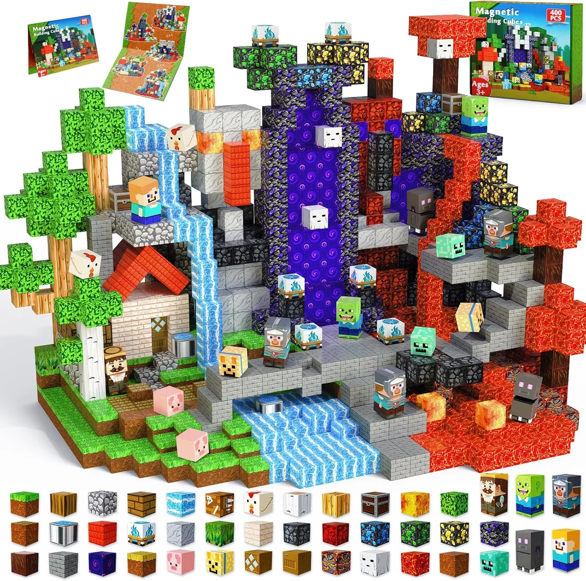 Magneverse 400 PCS Magnetic Building Blocks T103 Multicolor New
